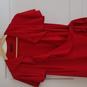 Tiana B. Size 1x cherry red wrap dress